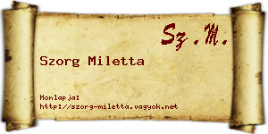 Szorg Miletta névjegykártya
